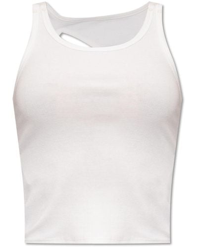 MM6 by Maison Martin Margiela Cropped Top With Opening, - White