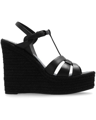 Saint Laurent Wedge Sandals - Black
