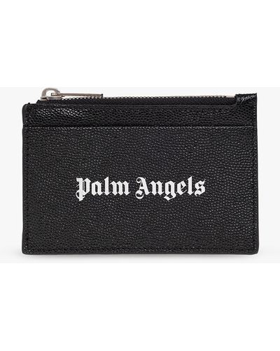 Palm Angels Card Holder With Logo - Black