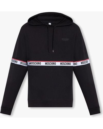 Black moschino hoodie mens sale