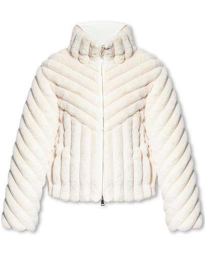 Moncler 'pedrix' Faux Fur Jacket, - Natural