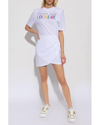 Versace Dress With Logo - White