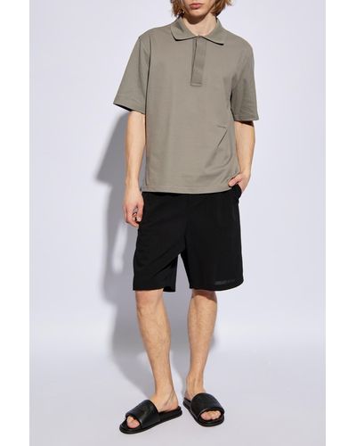 Lanvin Cotton Polo Shirt - Gray