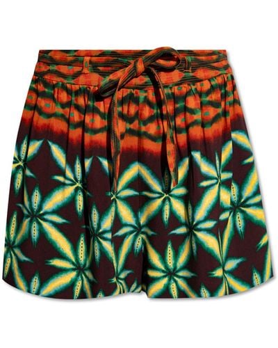 Ulla Johnson 'clementine' Patterned Shorts, - Green