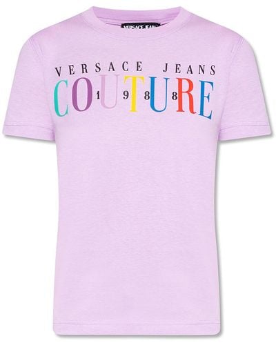 Versace T-shirt With Logo - Purple