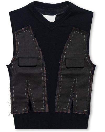 Maison Margiela Vest With Vintage Effect - Black