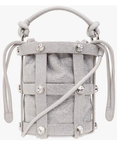 Ferragamo 'cage' Bucket Shoulder Bag - Gray