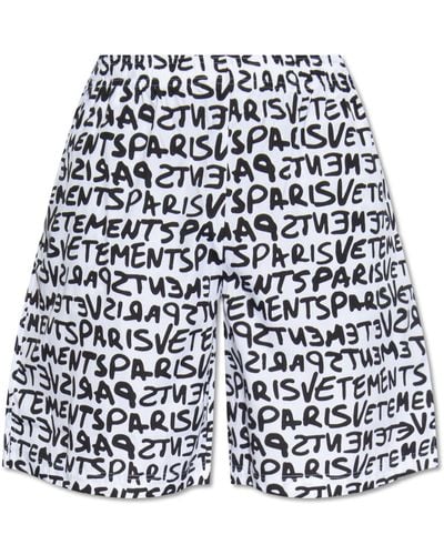 Vetements Shorts With Logo, - White