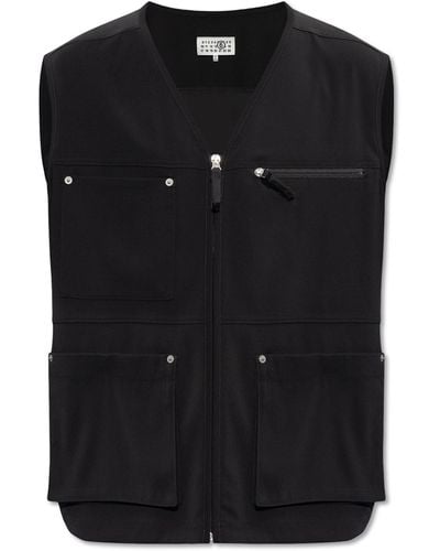 MM6 by Maison Martin Margiela Vest With Pockets - Black