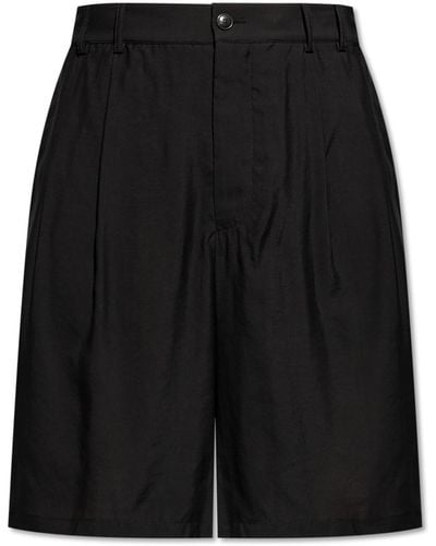 Giorgio Armani Pleated Shorts, - Black