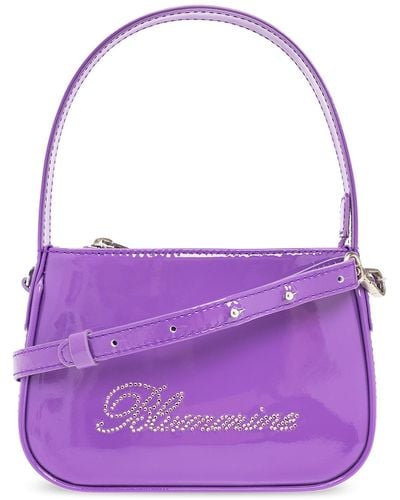 Blumarine Patent Leather Shoulder Bag - Purple