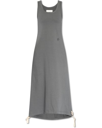 Jil Sander + Cotton Dress With Logo, - Grey