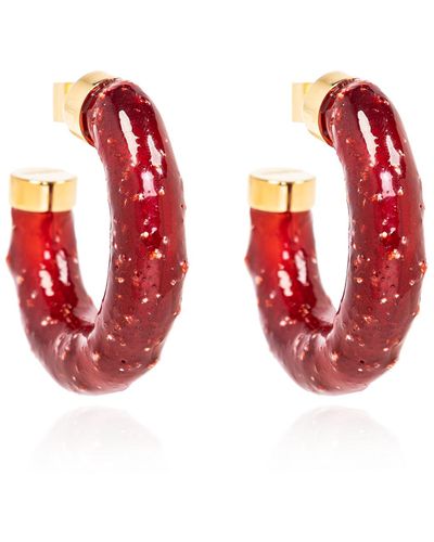 Jacquemus Hoop Earrings, - Red