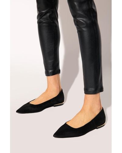 Furla 'code' Leather Ballet Flats - Black