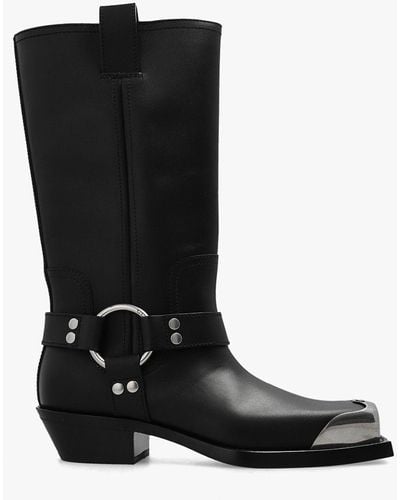 Gucci Leather Cowboy Boots - Black