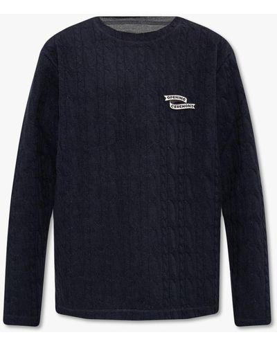 Opening Ceremony Sweater With Logo, - Blue