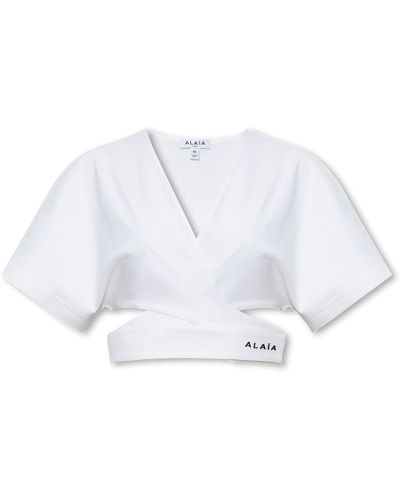 Alaïa Ala?Tied Crop Top - White