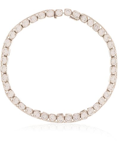 Jil Sander Necklace With Cubic Zirconia, - White