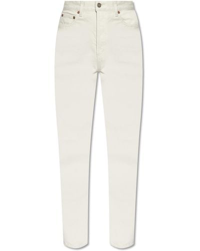 Saint Laurent Jeans With Tapered Legs, - White