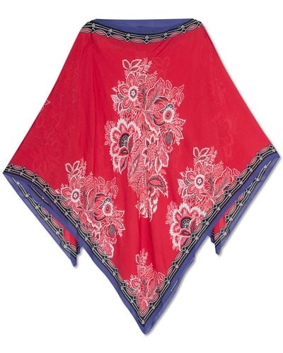 Etro Patterned Poncho, - Red
