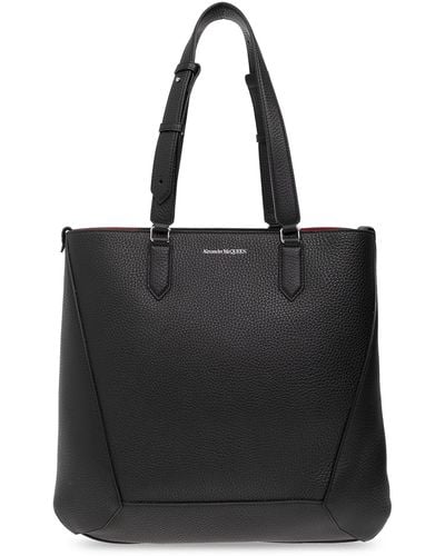 Alexander McQueen Shopper Bag With Logo - Black