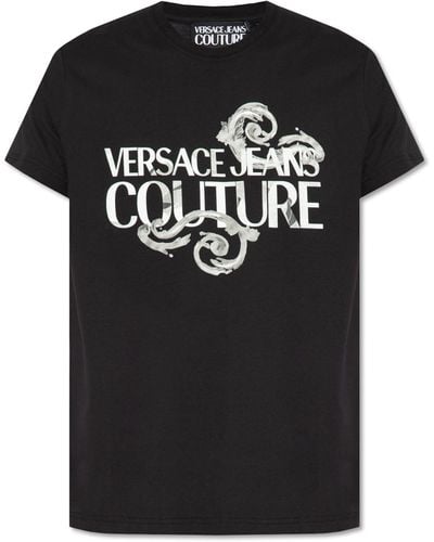 Versace Jeans Couture Logo Watercolor T-Shirt - Black