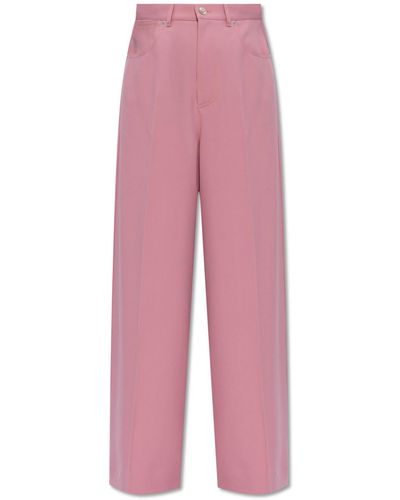 Gucci Wool Pleat-front Trousers - Pink