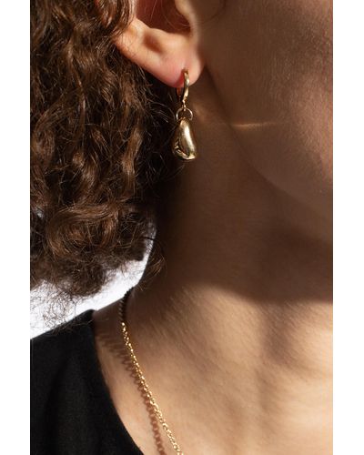 Isabel Marant Single Earring In Brass, - Brown