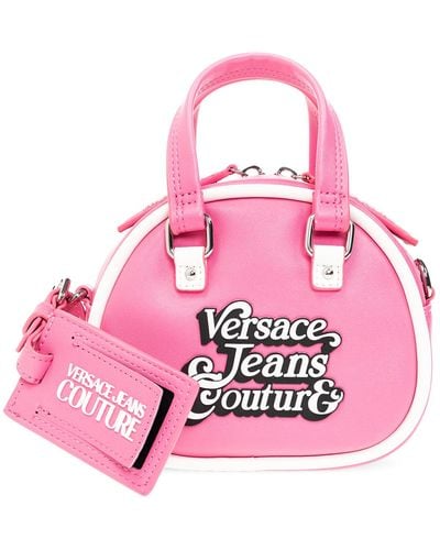 Versace Handbag With Logo - Pink