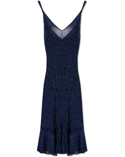 Ulla Johnson 'bianca' Dress With Lurex Yarn, - Blue