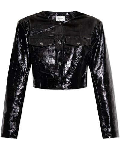 Gestuz ‘Anafeegz’ Leather Jacket - Black