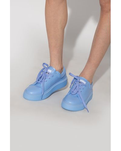Ganni Sneakers With Logo - Blue