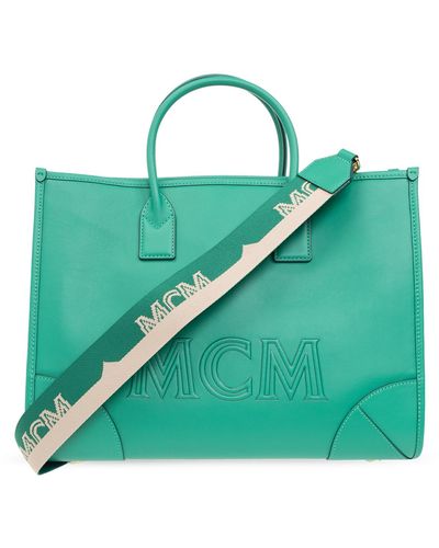 MCM 'münchen Large' Shopper Bag - Green
