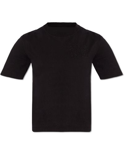 Palm Angels T-shirt With Logo, - Black