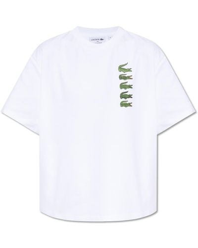 Lacoste Printed T-shirt, - White