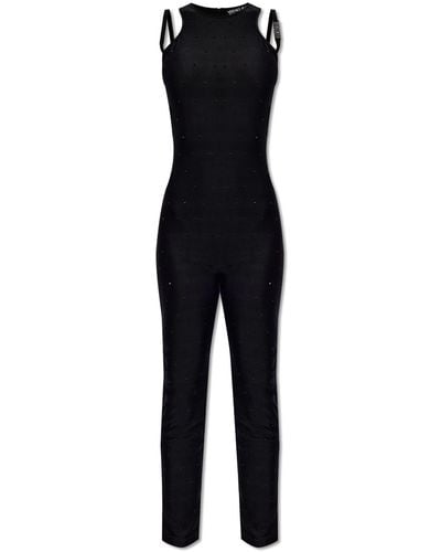 Versace Jumpsuit With Shoulder Straps - Black
