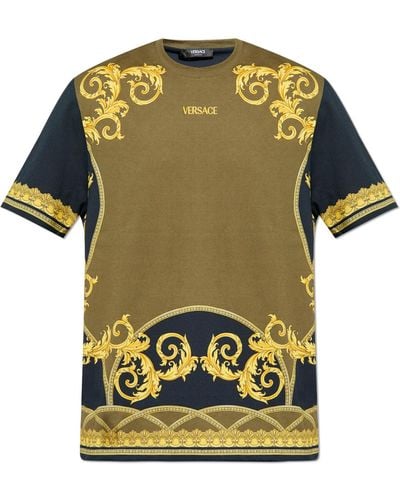 Versace T-shirt With Print, - Yellow