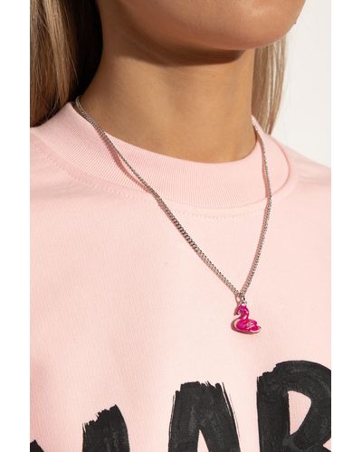 Marni Necklace With Swan Pendant - White