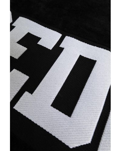 DSquared² Beach Towel With Logo - Black