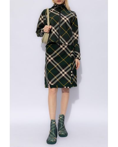 Burberry Wool Skirt, - Green
