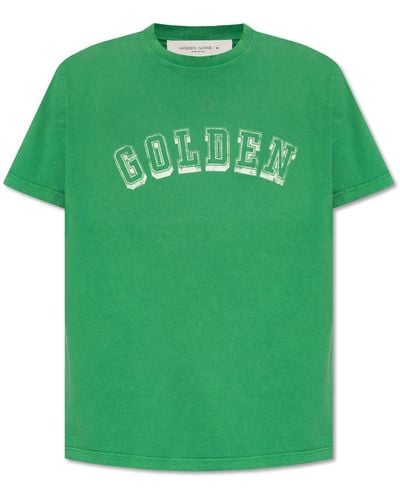 Golden Goose T-shirt With Logo, - Green