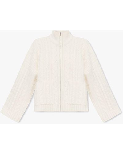 Holzweiler 'tine Cable' Cardigan With Stand Collar - White
