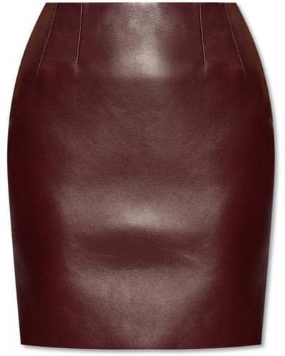 Versace Leather Skirt - Red
