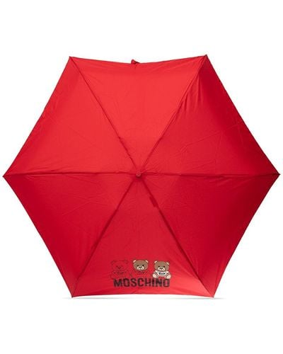 Moschino Umbrella With Logo, - Red