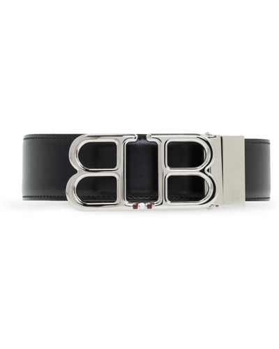 Bally 'britt' Belt With Logo - Black