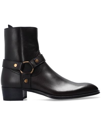 Saint Laurent 'wyatt' Harness Boots - Brown