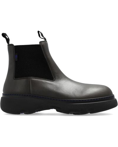 Burberry Creeper Ankle Boots, - Black