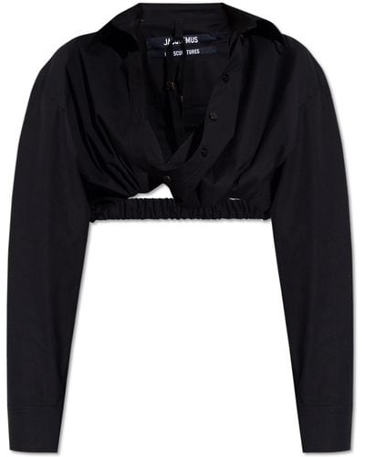 Jacquemus 'bahia' Cropped Shirt, - Black
