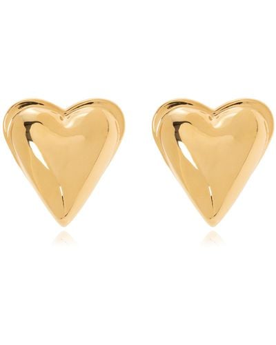 Alaïa Heart-shaped Earrings, - White