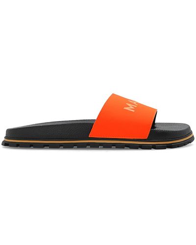 Marc Jacobs Rubber Slides With Logo - Orange
